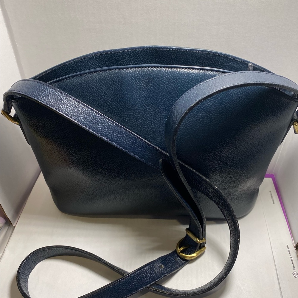 Coach Navy Leather Shoulder Bag